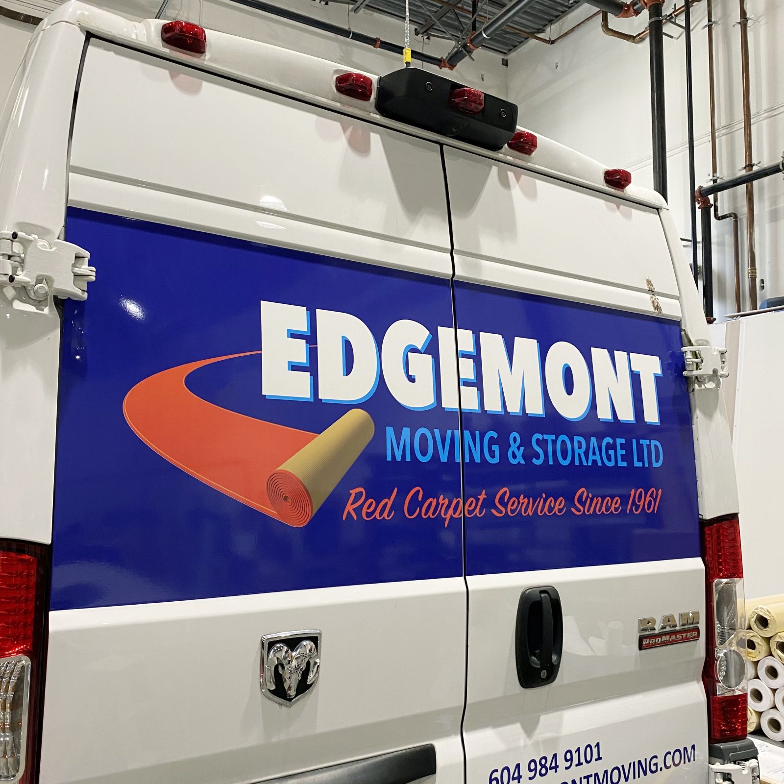 Rear part of Edgemont Moving Car wraps