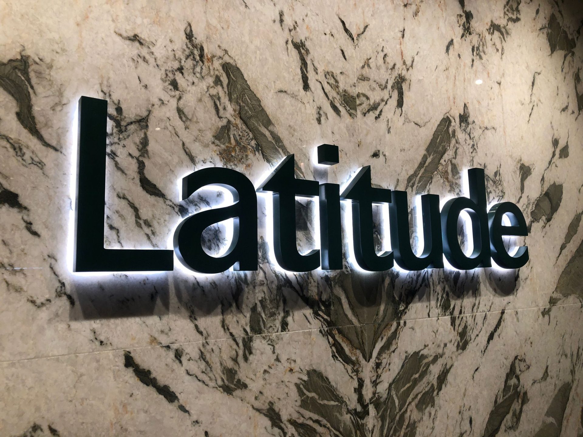 backlit reception sign